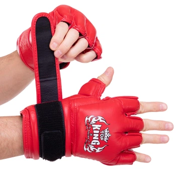 Перчатки для смешанных единоборств MMA кожаные TOP KING Extreme TKGGE Цвет: Красный размер: XL