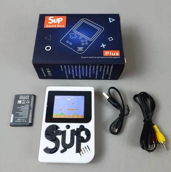 Игровая портативная детская приставка Sup C 57273 400 игр dendy 8bit Белая консоль на аккумуляторе