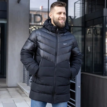 Мужская куртка большого размера зимняя UF-fashion 78-к - двл DV MEN'S 52 черный