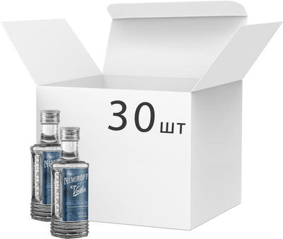 Упаковка горілки особливої Nemiroff Originals Делікат м'яка 0.1 л 40% х 30 шт (4820181420963)