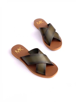 Слайды женские Michael Kors Glenda Burnished Leather Slide sandal (размер: 37)