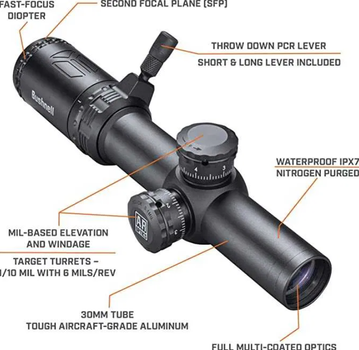 Приціл Bushnell AR Optics 3-9x40mm DropZone-223 SFP Чорний