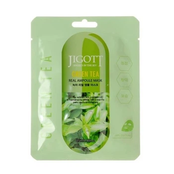 Маска тканевая для лица Jigott Grеen Tea Real Ampoule Mask с экстрактом зеленого чая