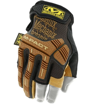 Тактические перчатки Mechanix Wear M-Pact Leather Fingerless Framer без трёх пальцев S