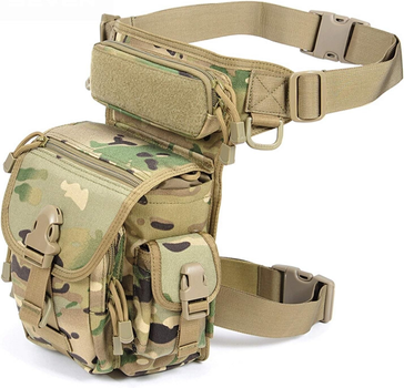 Військова сумка тактична Multicam на пояс Армійська сумка на стегно, ногу мультикам