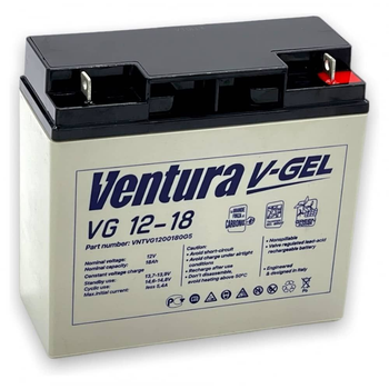 Аккумулятор Ventura VG 12-18 GEL (гелевый) - GEL на 12 В 18 ампер-часов