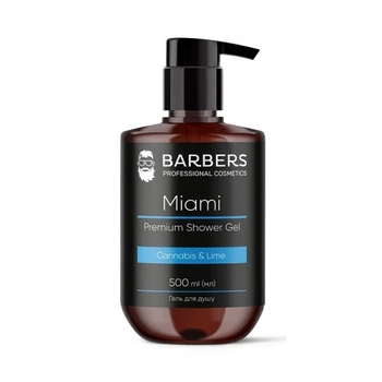 Гель для душа Barbers Miami Premium Shower Gel с экстрактом конопли и маслом лайма 500 мл (4823109403048)