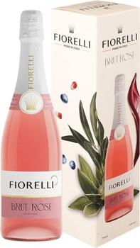 Ігристе вино Fiorelli Brut Rose рожеве брют 0.75 л 11% у подарунковій упаковці (0733102570354)