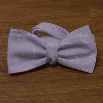 Галстук Bow Tie House Basic бабочка серая с якорями двухсторонняя 05102