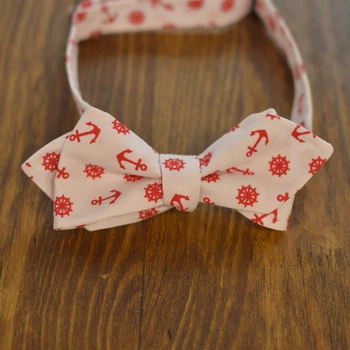 Галстук Bow Tie House Basic бабочка уголком с красными якорями 06140