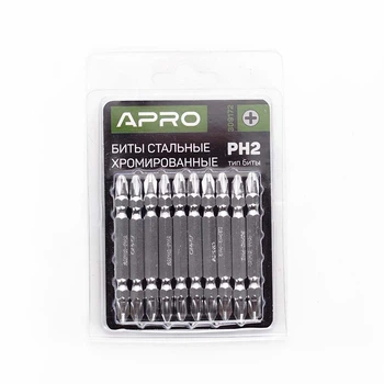 Біта APRO 2-х стороння РН2-РН2 х 65мм хром (APRO) (упаковка 10шт)