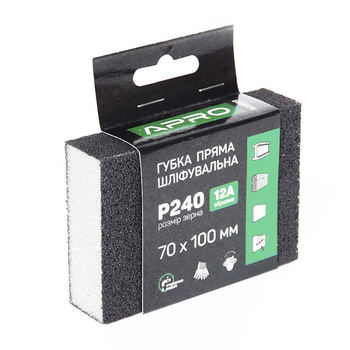 Губка шліфувальна APRO чотрирьохстороння пряма P240
