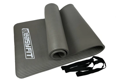 Коврик для фитнеса и йоги EasyFit NBR 180x60x1 см Серый