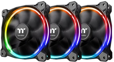 Набор вентиляторов Thermaltake Riing 12 LED RGB Radiator Fan Sync Edition (комплект из 3-х вентиляторов) Black (CL-F071-PL12SW-A)