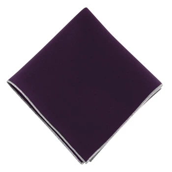 Платок Bow Tie House фиолетовый Plum с белой окантовкой - габардин 10309