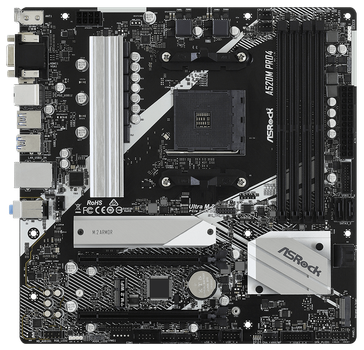 Материнская плата ASRock A520M Pro4 (sAM4, AMD A520, PCI-Ex16)