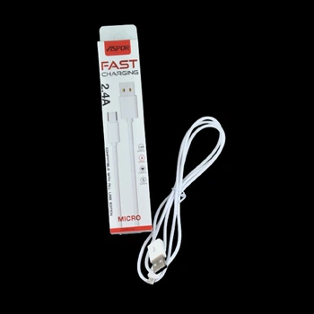 USB кабель Aspor A128 Micro Fast Charge 2,4A/1м- білий