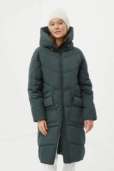 Длинная женская зимняя куртка Finn Flare FWB110138-530 зеленая L