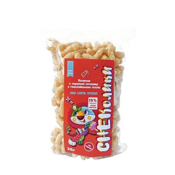Палички СНЕКолики з червоної сочевиці з гімалайською сіллю, Gluten Free, 35 г