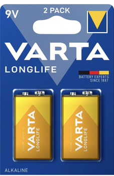 Батарейка Varta Longlife 6LR61 BLI 2 Alkaline