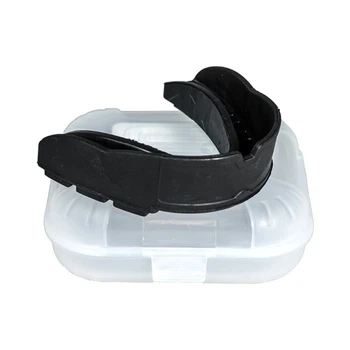 Капа боксерская для бокса ММА и единоборств MAKURA Kyro Pro Strap черная взрослая 11+ с антимикробным футляром