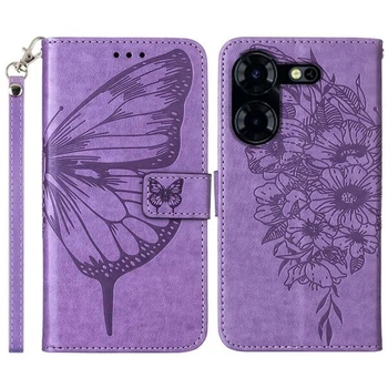 Чохол-книжка з малюнком UniCase Butterfly Pattern для TECNO Pova 5 - Purple
