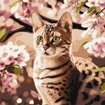 Картина по номерам 40×40 см Котенок в саду Идейка. КНО6513