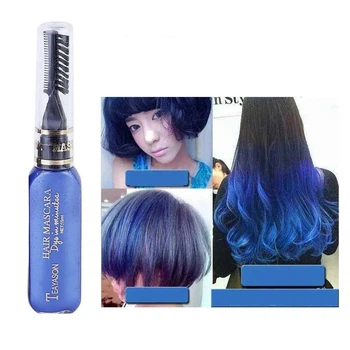 Временная смывающаяся краска для волос синяя Dark Blue 06