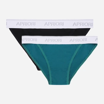 Набор трусиков бикини Apriori AC-100511 XL 2 шт Изумруд/Черный (ROZ6400178326)