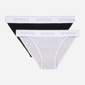 Набор трусиков бикини Apriori AC-100521 XS 2 шт Серый/Черный (ROZ6400178327)