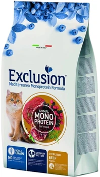 Полнорационный сухой корм Exclusion Cat Sterilized Beef с говядиной для стерилизованных кошек 1.5 кг (8011259003782)