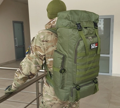 Тактичний військовий рюкзак для походів Tactic великий армійський рюкзак на 70 літрів Олива (ta70-oliva)