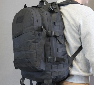 Тактический штурмовой рюкзак Tactic Raid рюкзак военный 40 литров Черный (601-black)
