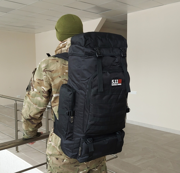 Тактический военный рюкзак для походов Tactic большой армейский рюкзак на 70 литров Черный (ta70-black)