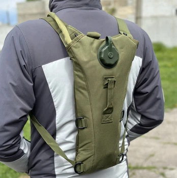 Тактический гидратор для воды Tactic KMS с питьевая система в рюкзаке на 2.5 литра Олива (hydrator-olive)
