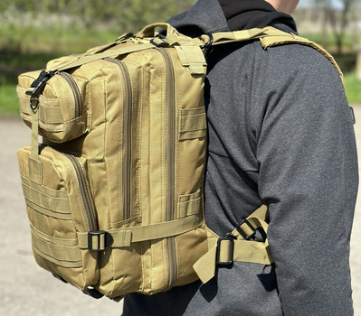 Тактичний рюкзак штурмовий Tactic військовий рюкзак на 25 літрів Койот (ta25-coyote)