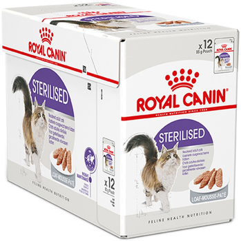 Mokra karma dla wysterylizowanych kotów dorosłych Royal Canin fhn Sterelized w galaretce z smakiem kurczaka 12x85 g (9003579311844)