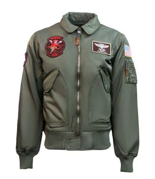 Бомбер Top Gun CWU-45 Flight Jacket with patches L Olive TGJ1900OL