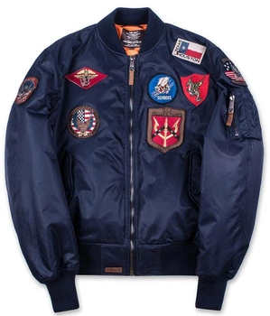 Бомбер Top Gun MA-1 Nylon Bomber Jacket with Patches 2XL Blue TGJ1540PBL2XL