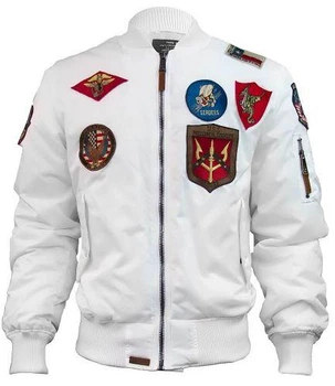 Бомбер Top Gun MA-1 Nylon Bomber Jacket with Patches L White TGJ1540PWL