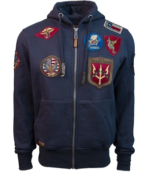 Реглан Top Gun men's zip up hoodie with patches S Navy TGD1707NS