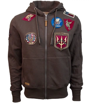 Реглан Top Gun men's zip up hoodie with patches L Brown TGD1707BL