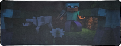 Игровая поверхность Minecraft Steve and Wolf 300*700 2мм