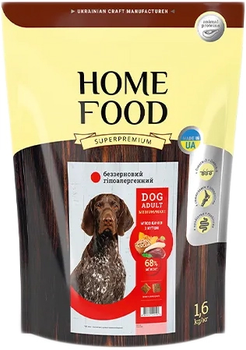 Беззерновой гипоаллергенный сухой корм Home Food для взрослых собак средних и крупных пород Мясо утки с нутом 1.6 кг (4820235020491/4828331780160)