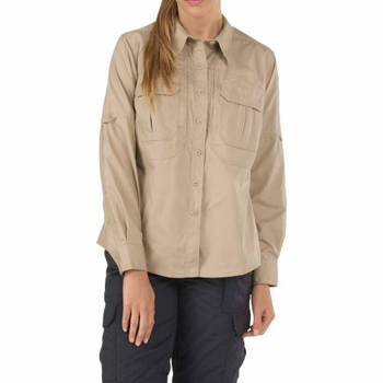 Жіноча сорочка 5.11 Women's TACLITE Long Sleeve Shirt 5.11 Tactical TDU Khaki, M (Хакі) Тактична