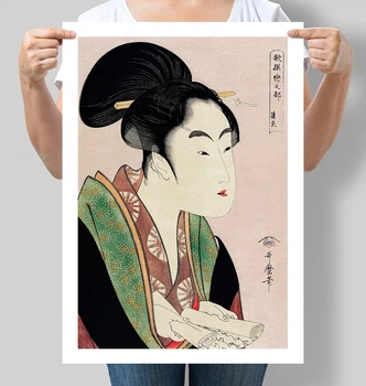 Гравюра художника Utamaro Kitagawa в традиційному японському стилі А3 30х42 см (IN010_А3)