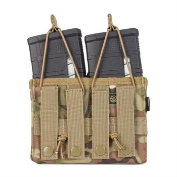 Підсумок відкритий для двох магазинів .308 калібру MOLLE RMBP 308 (Rifle Mag's Bunji Pouch) P1G-Tac MTP/MCU camo .308/.338 (Камуфляж)