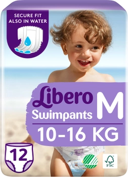Подгузники-трусики детские для плавания Libero Swimpants Medium 10-16 кг 12 шт (7322541981741)