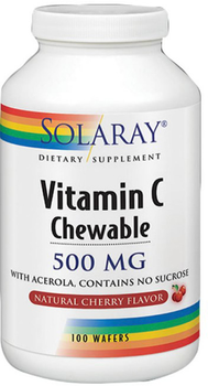 Харчова добавка Solaray Vitamina C 500 мг Смак вишні 100 таблеток (7680044904)