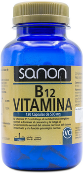 Вітаміни Sanon Vitamina B12 500 мг 120 капсул (8436556086564)